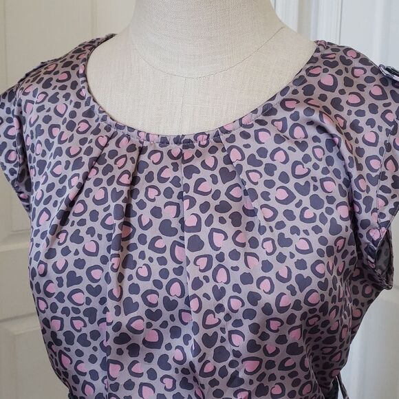 Vintage Y2K PAPAYA Belted Gray Pink Animal Print Dress MEDIUM - Picture 5 of 10